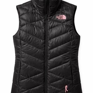 The North Face Women's Black and Pink Quilted Vest
